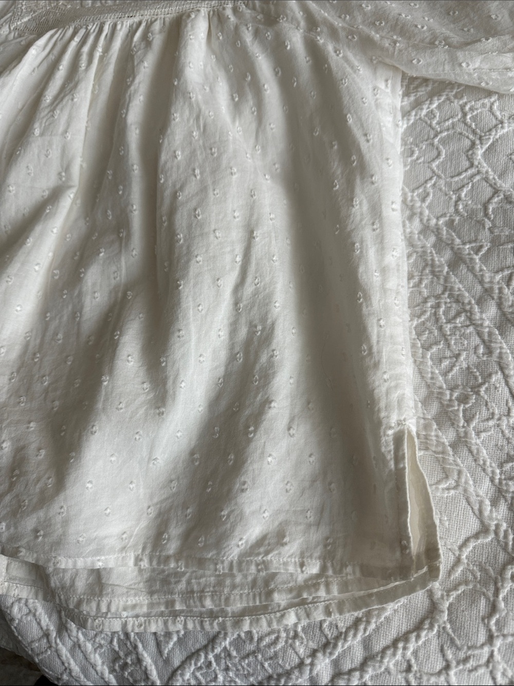 Cleobella Cream Eyelet Square-Neck Peasant Blouse XS - Picture 11 of 11